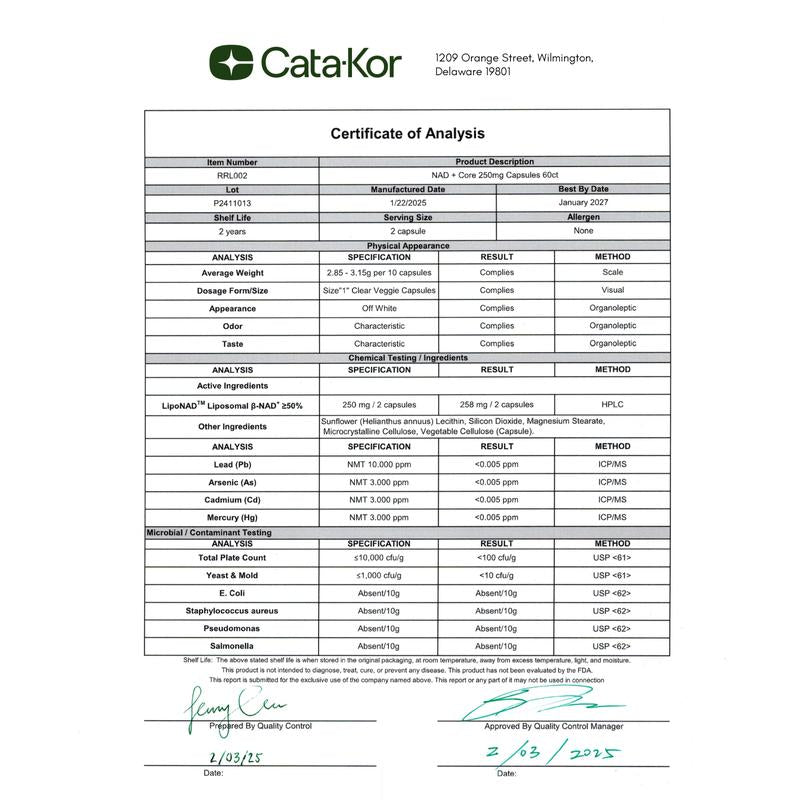 Cata-Kor | Suplemento Potenciador de NAD+