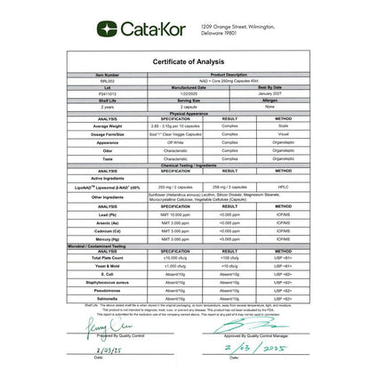 Cata-Kor | Suplemento Potenciador de NAD+